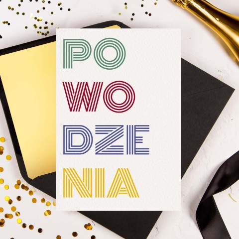 Minimalistyczna kartka z życzeniami z kolorowym tekstem - See You